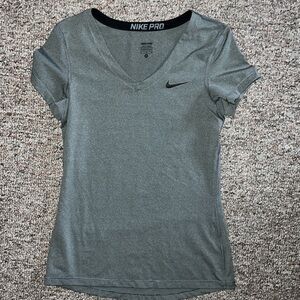 Nike Pro V-neck stretchy shirt Med​